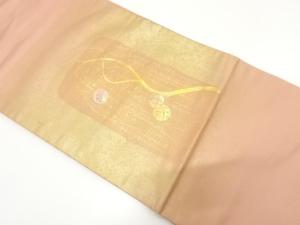 箔置き　枝垂れ柳に毬模様　名古屋帯